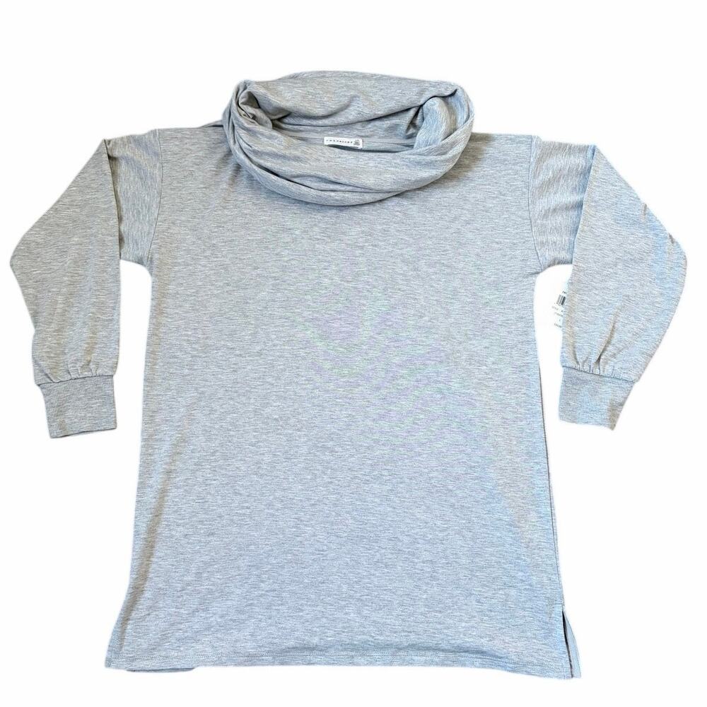 Retrology Womens Gray Cowl Neck Long Sleeve Relaxed Fit Pullover Sweater Size L